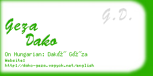 geza dako business card